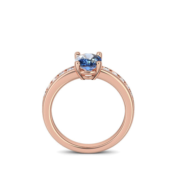 Ring Rotgold Blautopas