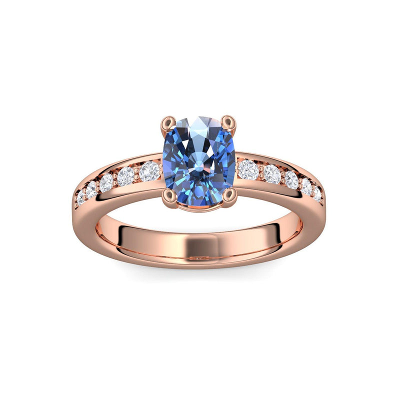 Ring Rotgold Blautopas