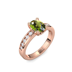 Ring Rotgoldvergoldet Peridot