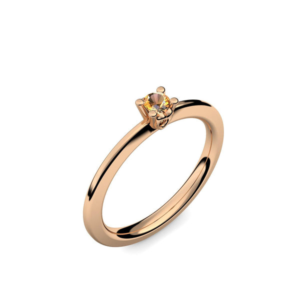 Ring Schlicht Rosegold Citrin