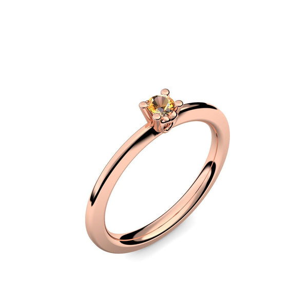 Ring Schlicht Rotgold Citrin