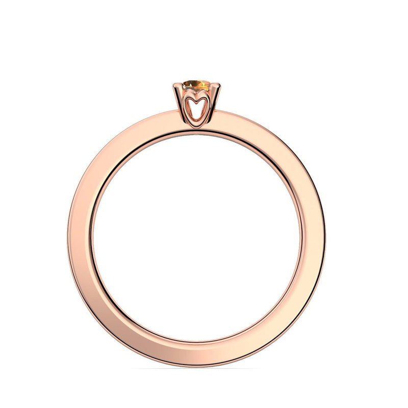 Ring Schlicht Rotgold Citrin