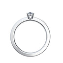 Ring Schlicht Weissgold Blautopas