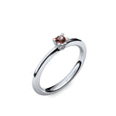 Ring Schlicht Weissgold Granat