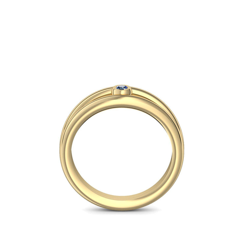 Ring Verlobung Gelbgold Saphir