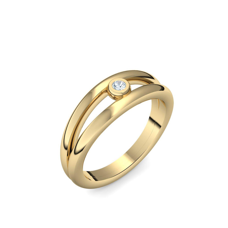 Ring Verlobung Gelbgoldvergoldet Aquamarin