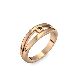 Ring Verlobung Rosegoldvergoldet Turmalin