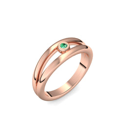 Ring Verlobung Rotgold Smaragd