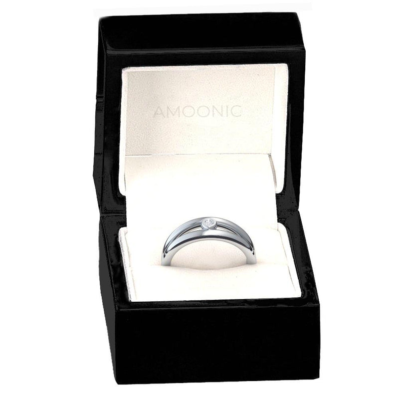 Ring Verlobung Silber Brillant