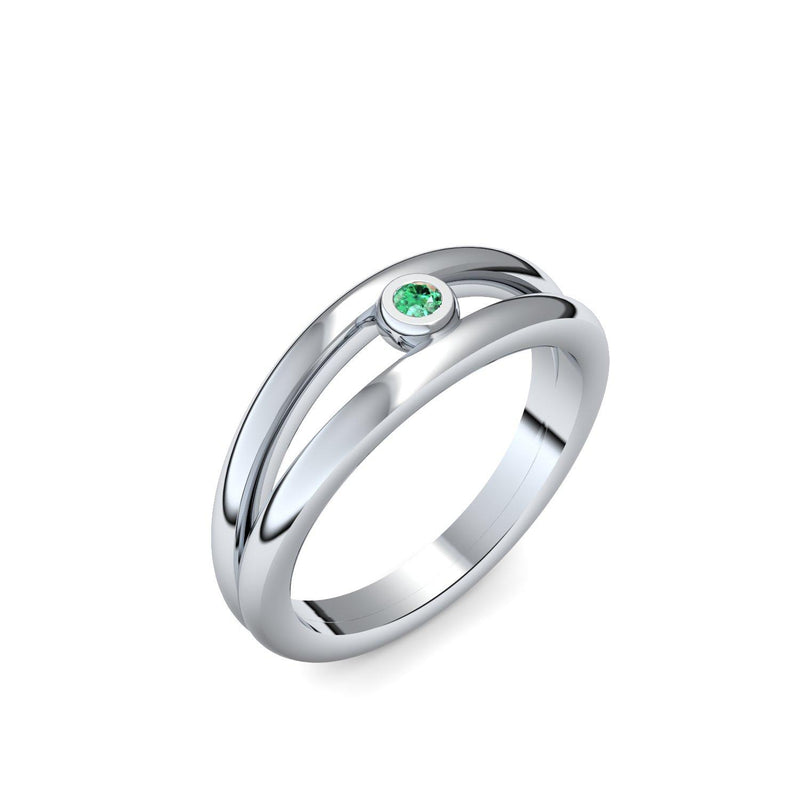 Ring Verlobung Silber Smaragd