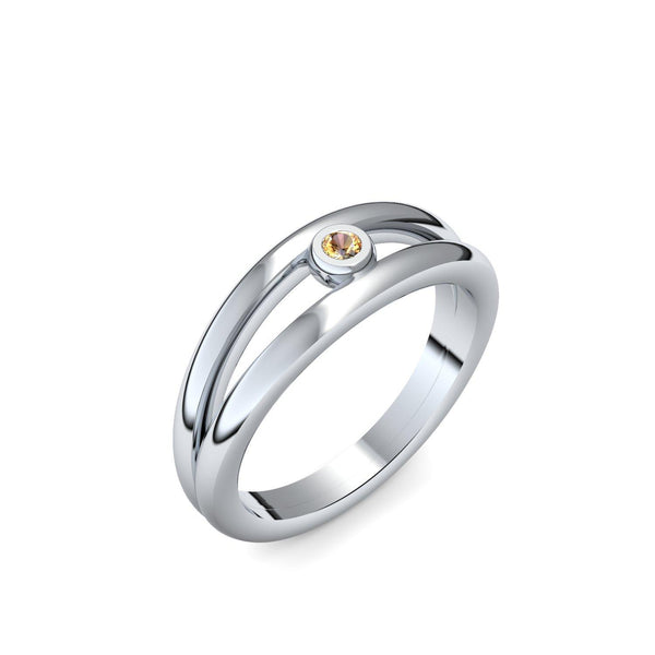 Ring Verlobung Weissgold Citrin