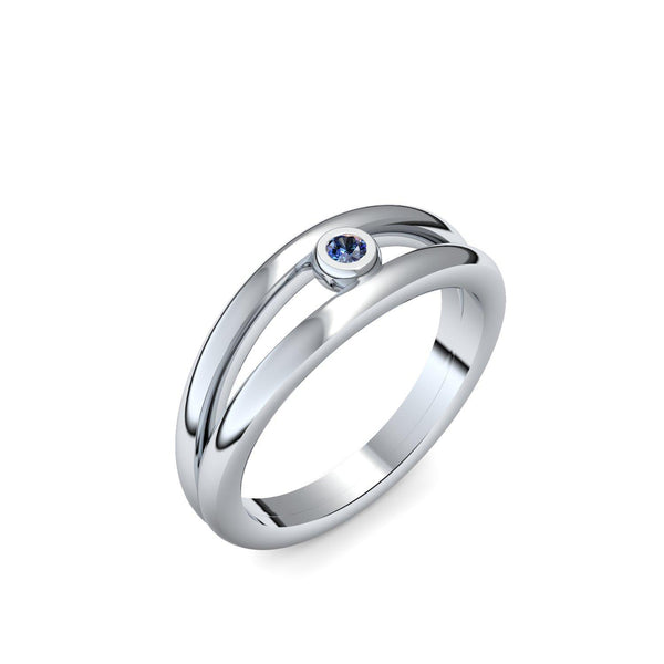 Ring Verlobung Weissgold Saphir