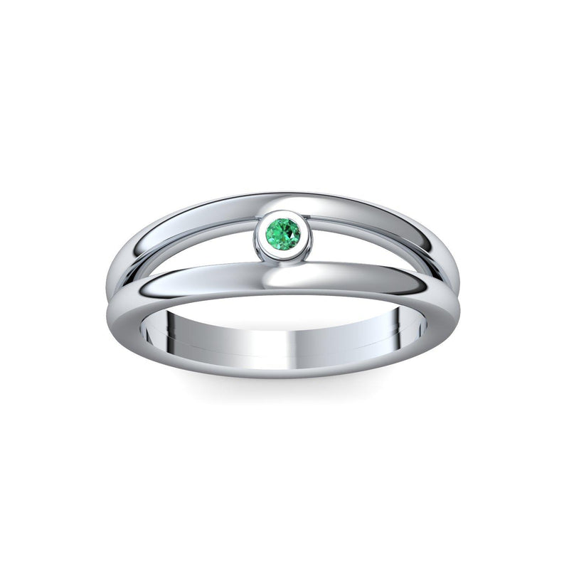 Ring Verlobung Weissgold Smaragd