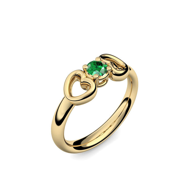 Ring Verlobungsring Gelbgold Smaragd