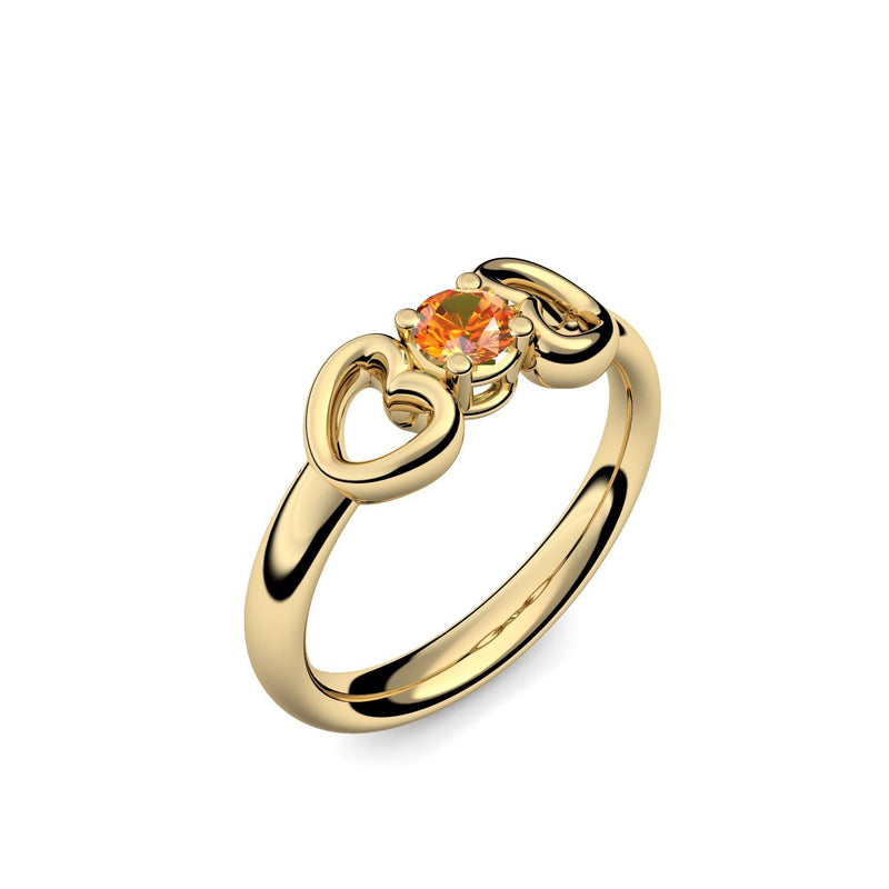 Ring Verlobungsring Gelbgoldvergoldet Feueropal