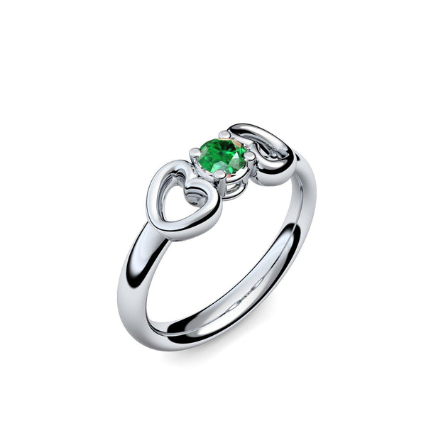 Ring Verlobungsring Platin Smaragd