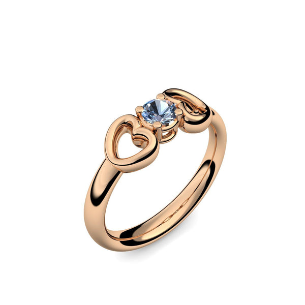 Ring Verlobungsring Rosegold Blautopas