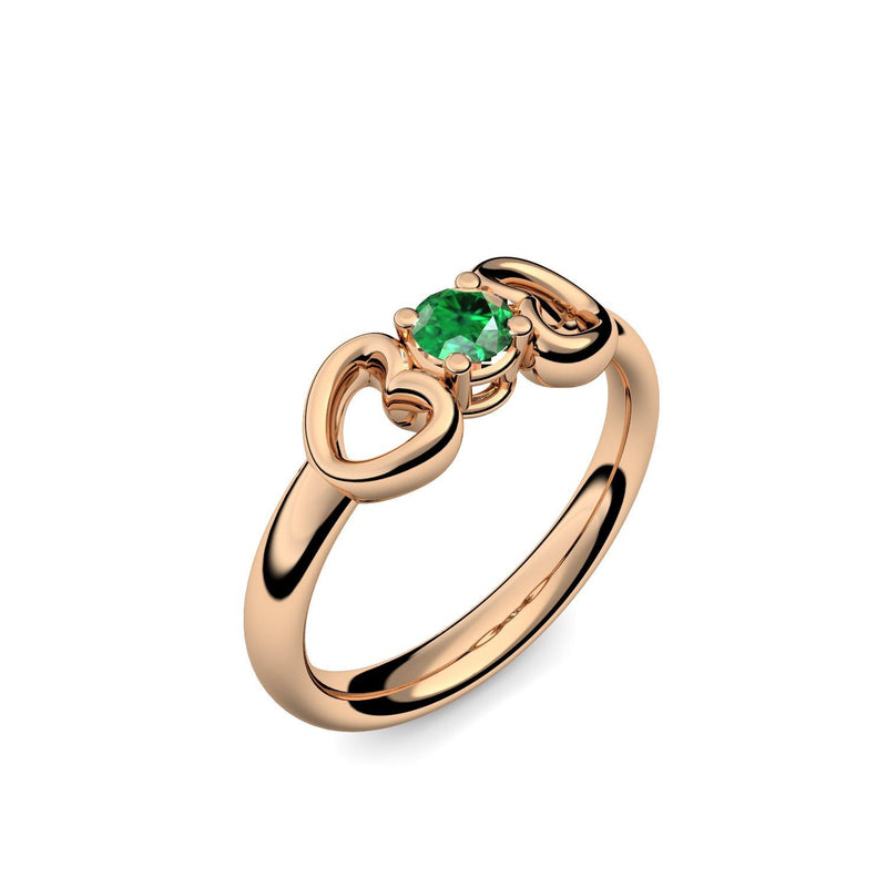 Ring Verlobungsring Rosegold Smaragd