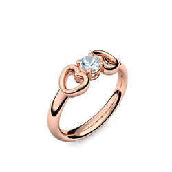 Ring Verlobungsring Rotgold Aquamarin