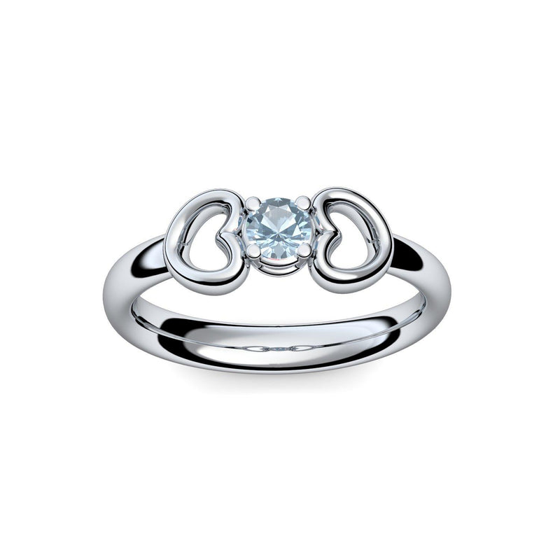 Ring Verlobungsring Silber Aquamarin