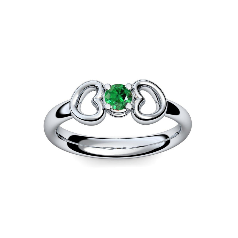 Ring Verlobungsring Weissgold Smaragd