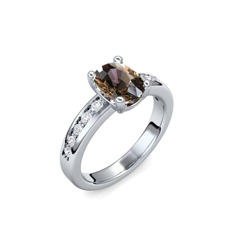 Ring Weissgold Rauchquarz