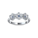 Verlobungsring Blume Platin Saphir