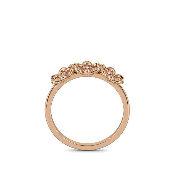 Verlobungsring Blume Rosegold Rubin