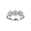 Verlobungsring Blume Weissgold Turmalinpink