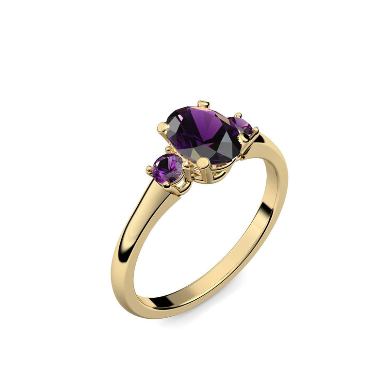 Verlobungsring Damen Gelbgold Amethyst