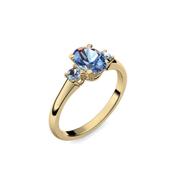 Verlobungsring Damen Gelbgold Blautopas