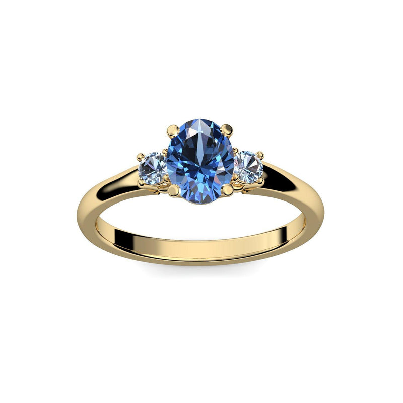 Verlobungsring Damen Gelbgold Blautopas