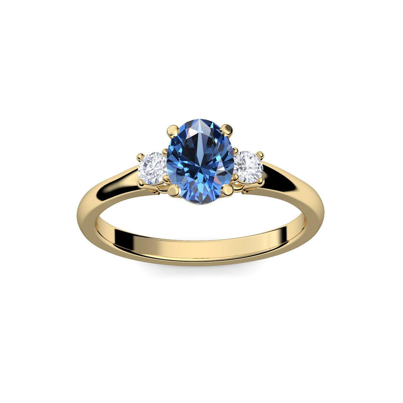 Verlobungsring Damen Gelbgold Blautopas