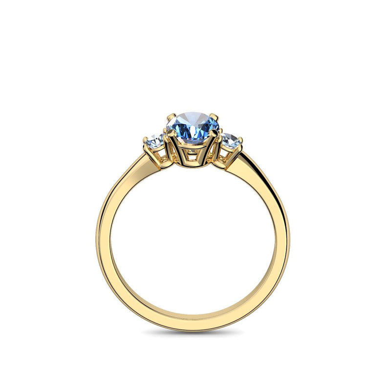 Verlobungsring Damen Gelbgold Blautopas