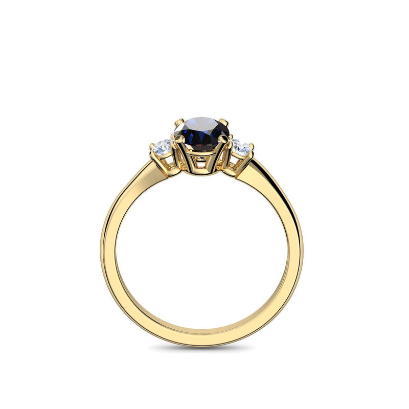 Verlobungsring Damen Gelbgold Saphir