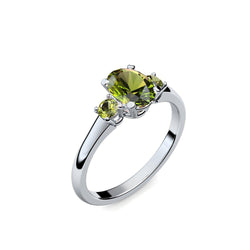 Verlobungsring Damen Platin Peridot