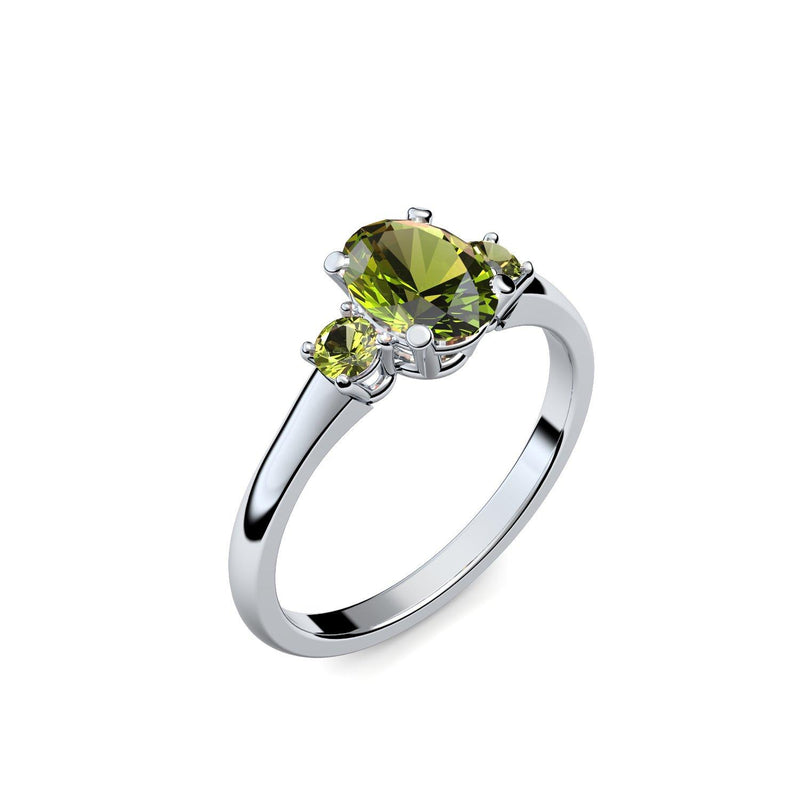 Verlobungsring Damen Platin Peridot