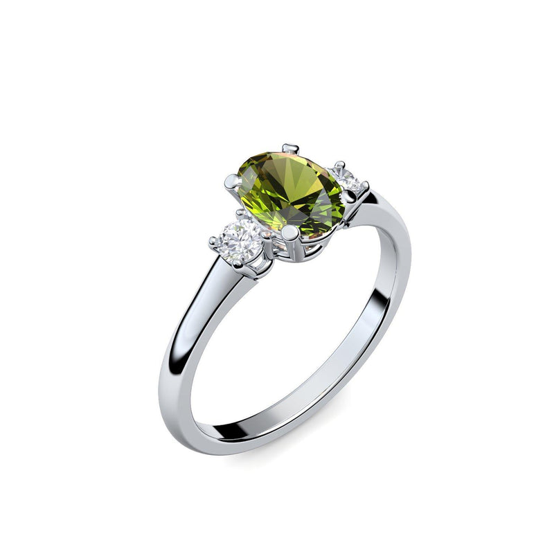 Verlobungsring Damen Platin Peridot