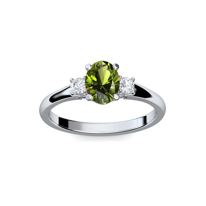 Verlobungsring Damen Platin Peridot