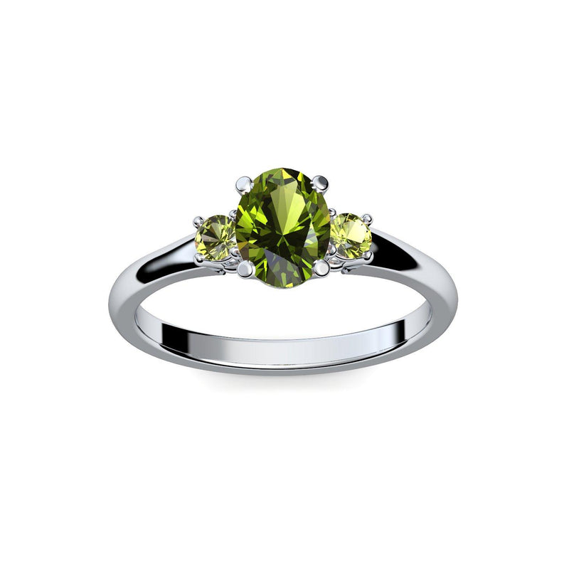 Verlobungsring Damen Platin Peridot