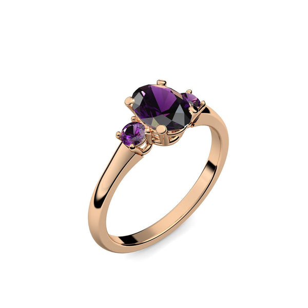 Verlobungsring Damen Rosegold Amethyst