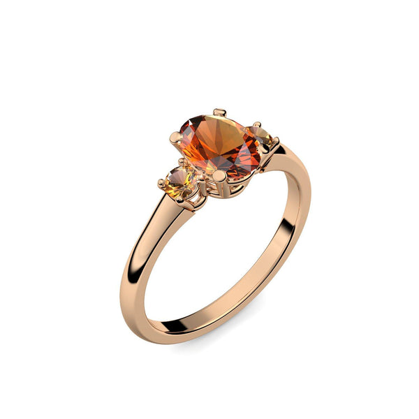 Verlobungsring Damen Rosegold Citrin