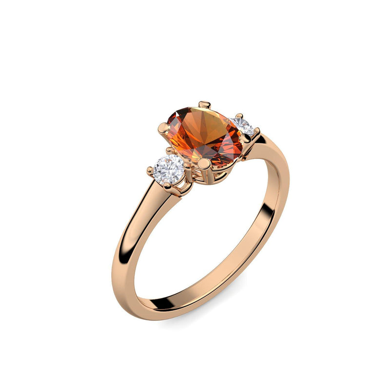 Verlobungsring Damen Rosegold Citrin