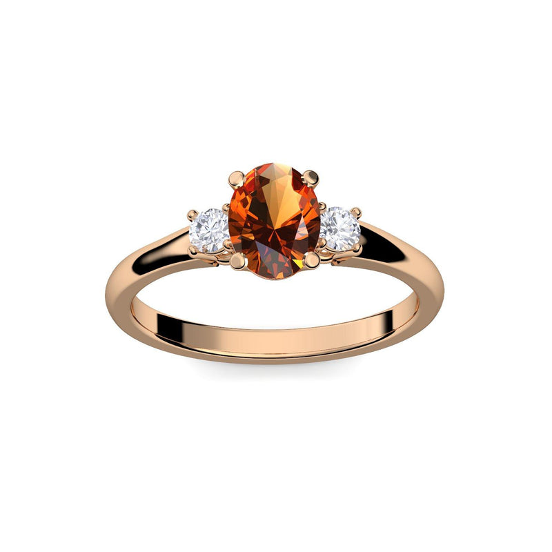 Verlobungsring Damen Rosegold Citrin