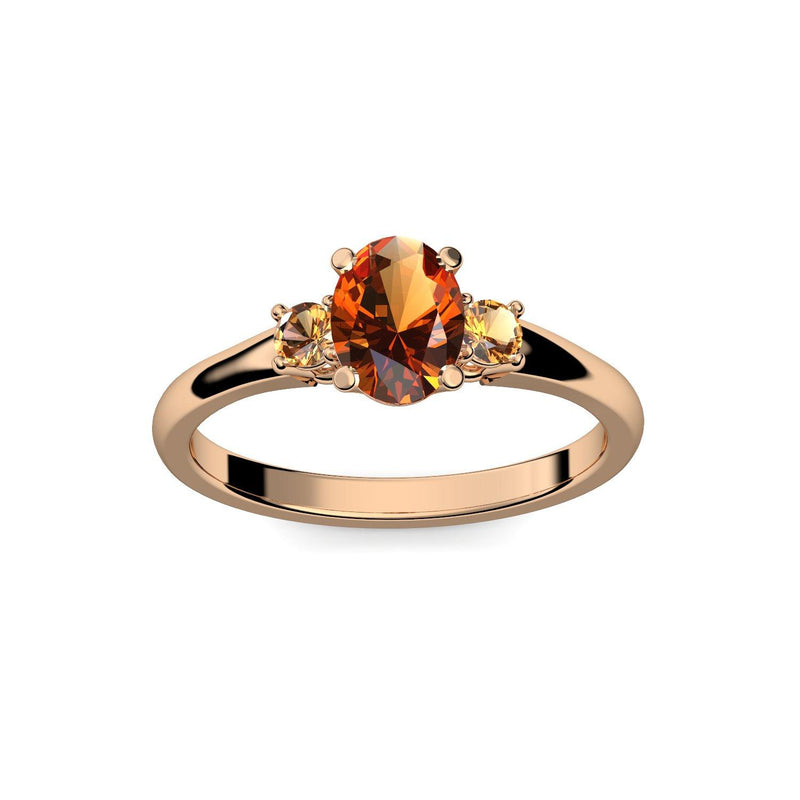 Verlobungsring Damen Rosegold Citrin