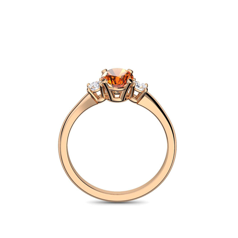 Verlobungsring Damen Rosegold Citrin