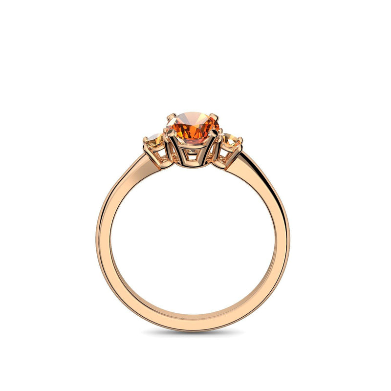 Verlobungsring Damen Rosegold Citrin