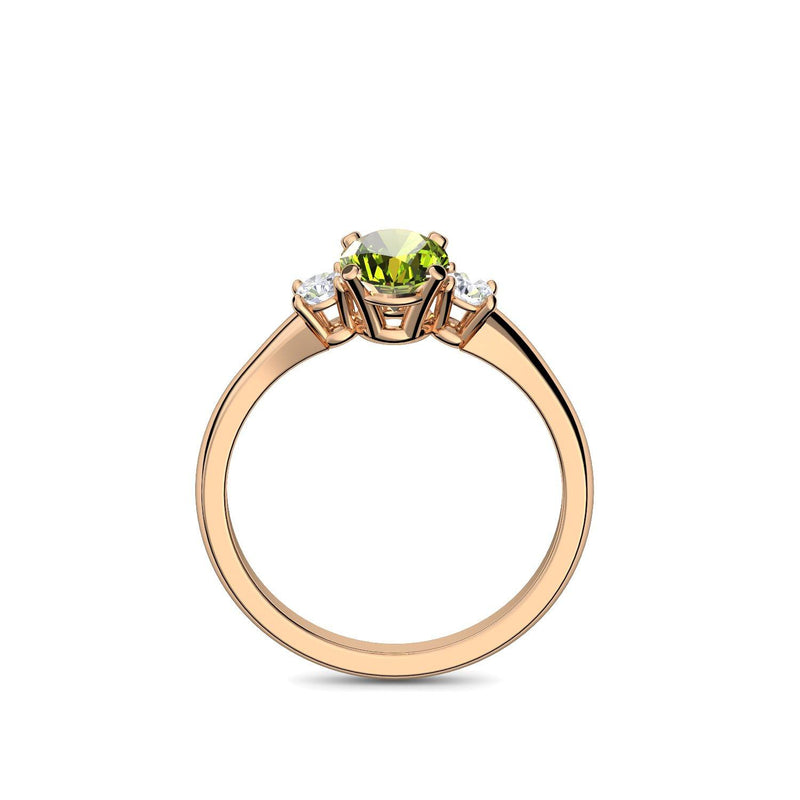 Verlobungsring Damen Rosegoldvergoldet Peridot