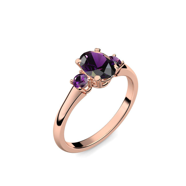 Verlobungsring Damen Rotgold Amethyst