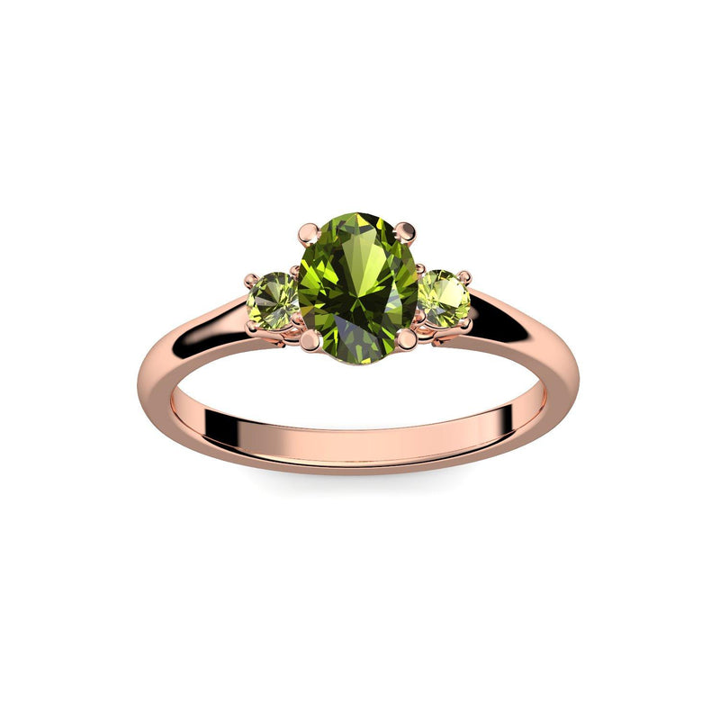 Verlobungsring Damen Rotgold Peridot